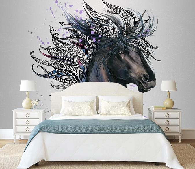 3D Art Horse Head 531 Wall Murals Wallpaper AJ Wallpaper 2 