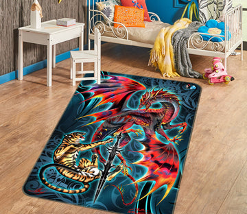 3D Dragon Tiger 8237 Ruth Thompson Rug Non Slip Rug Mat