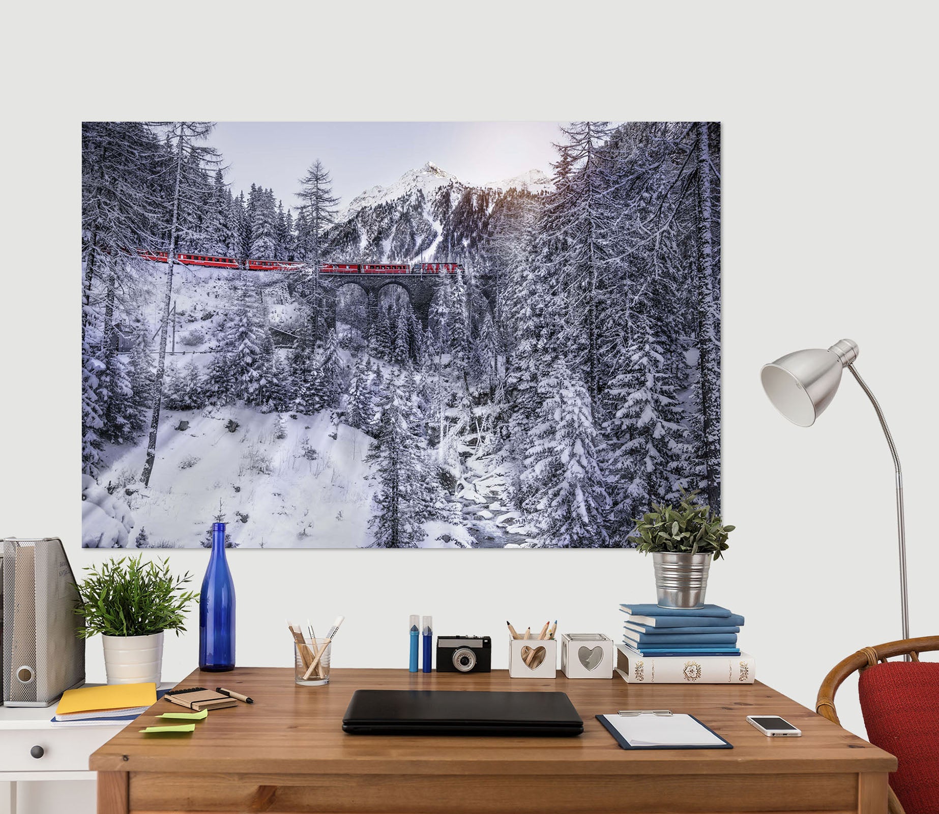 3D Snow Mountain Forest 146 Marco Carmassi Wall Sticker