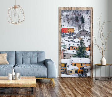 3D House Snow 119187 Marco Carmassi Door Mural