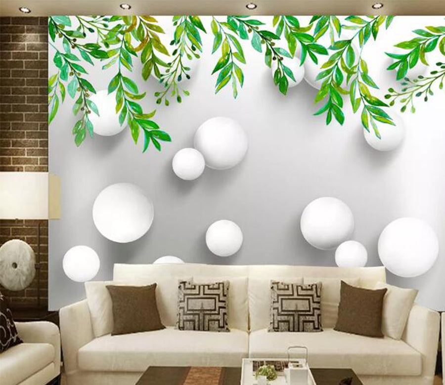 3D Willow Leaves WC1154 Wall Murals