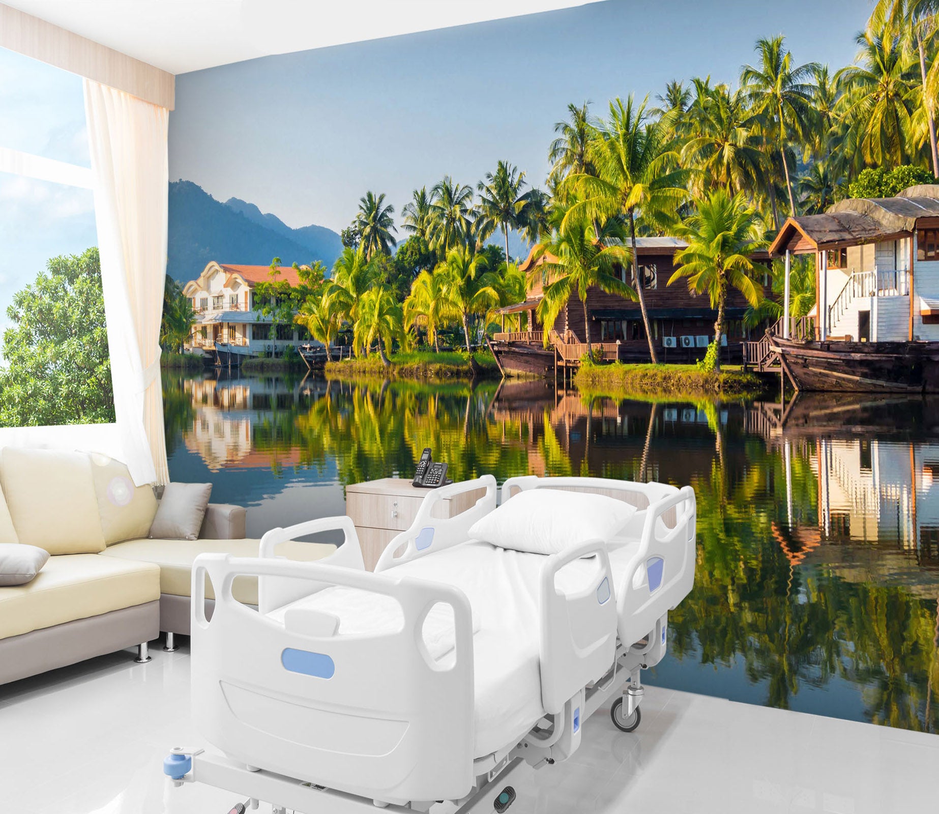 3D Landscape With Palm Trees 225 Wall Murals