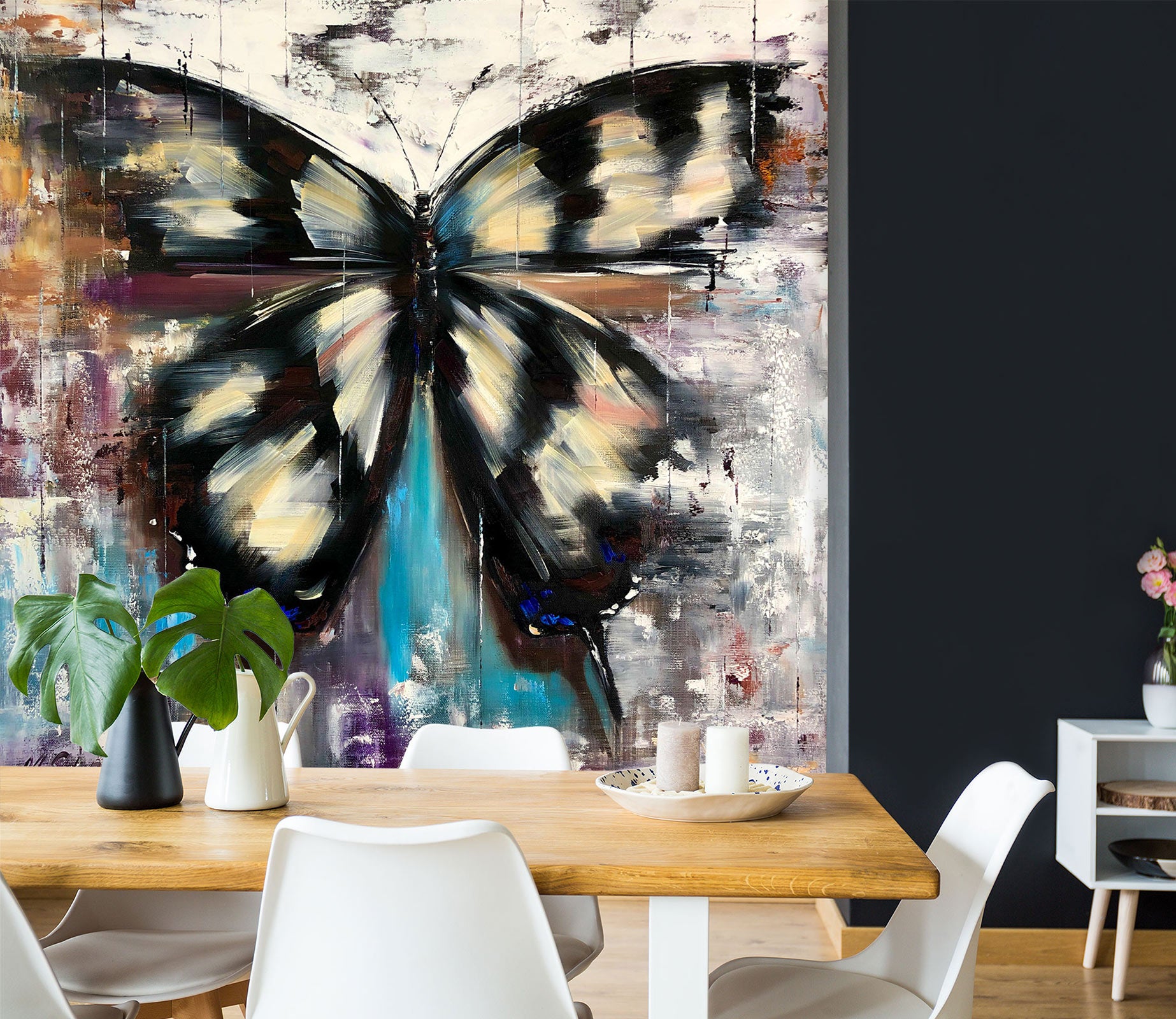 3D Black Butterfly 102 Skromova Marina Wall Mural Wall Murals