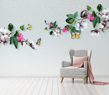 3D Cotton Butterfly WC1875 Wall Murals