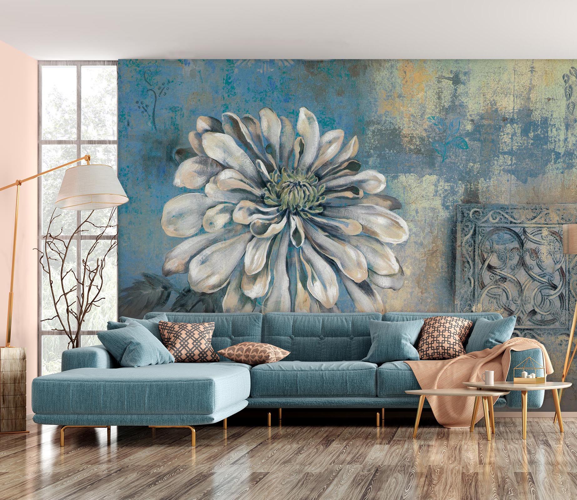 3D Hand Drawn Flower Retro 141 Wall Murals