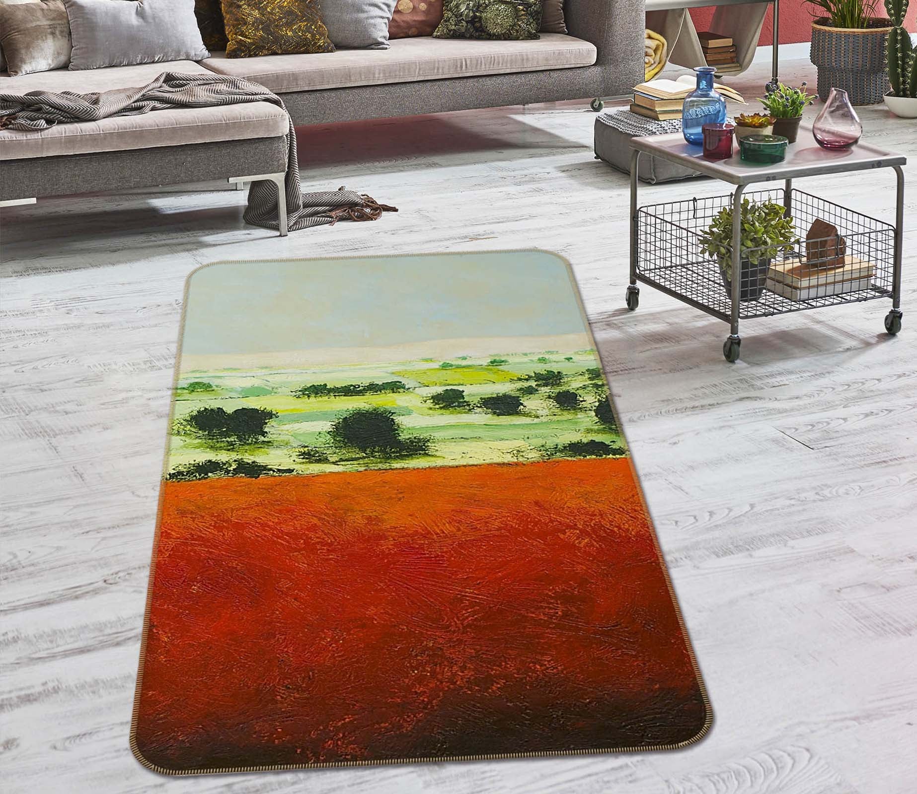 3D Morning Meadow 1029 Allan P. Friedlander Rug Non Slip Rug Mat