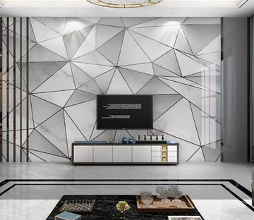 3D Gray Triangle WC2201 Wall Murals