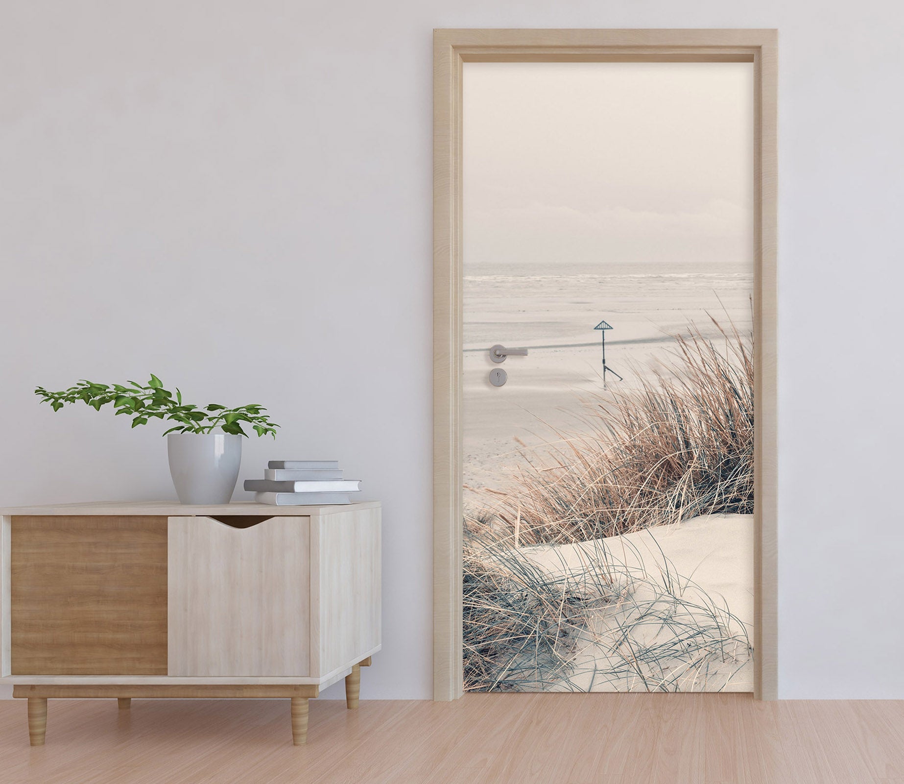 3D Sand Grass Ocean 10260 Assaf Frank Door Mural