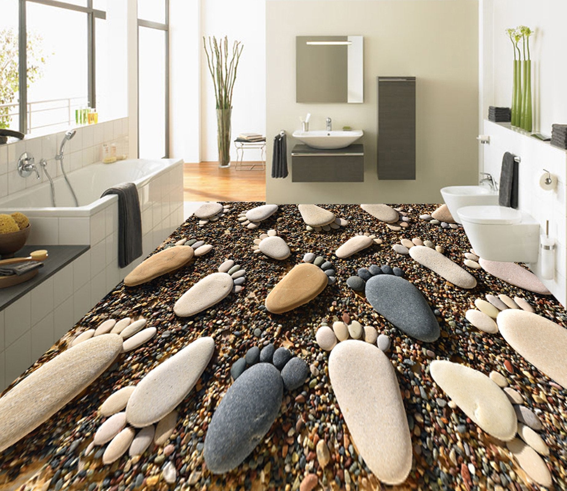 3D Stone Foot Board WG519 Floor Mural Wallpaper AJ Wallpaper 2 