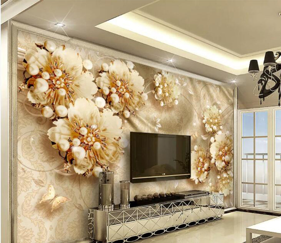 3D Butterfly Pearl WC585 Wall Murals