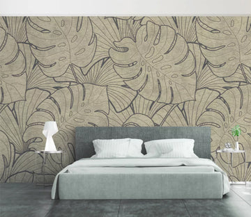 3D Leaf Pattern WC1003 Wall Murals