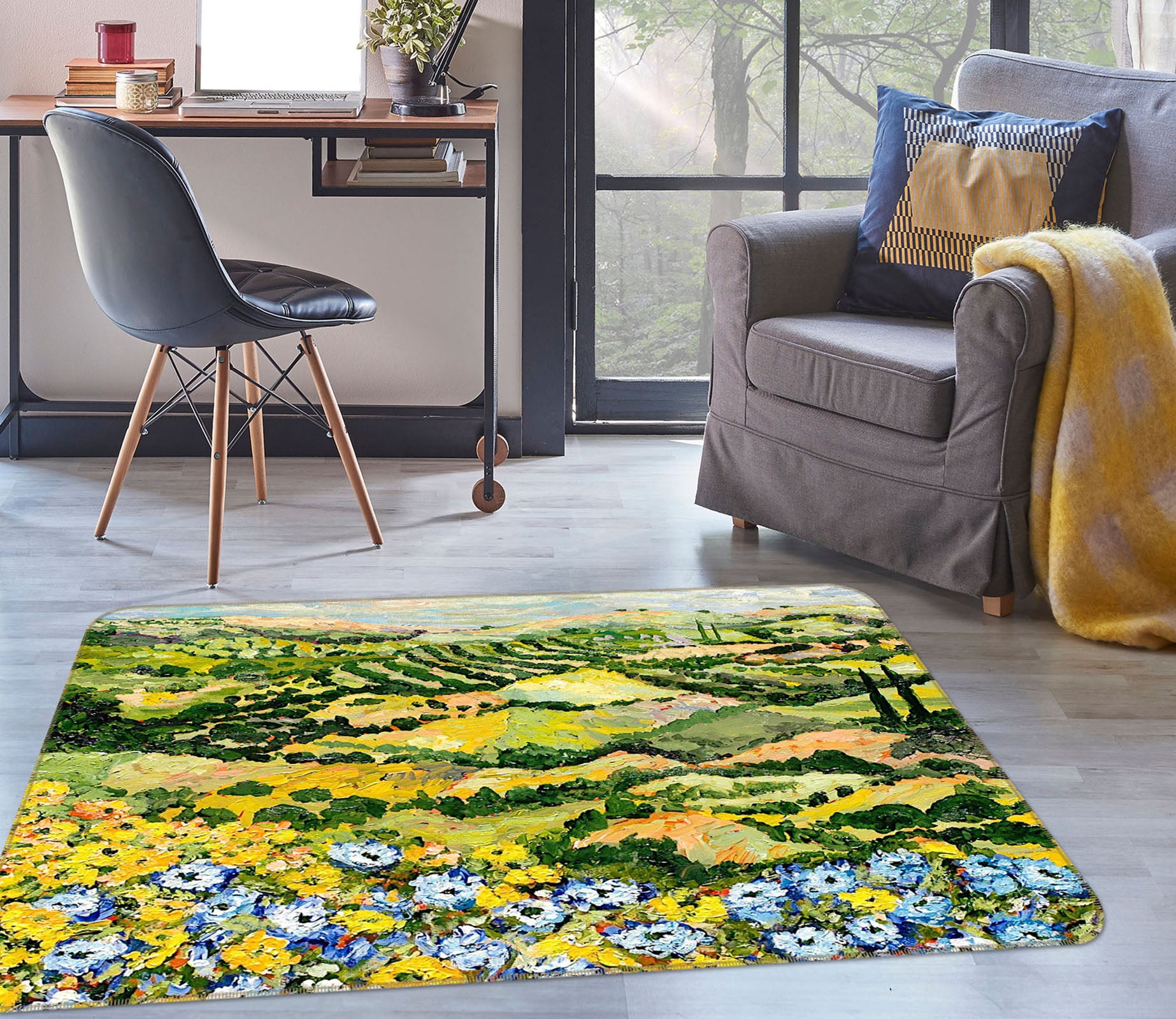 3D Golden Field 1001 Allan P. Friedlander Rug Non Slip Rug Mat