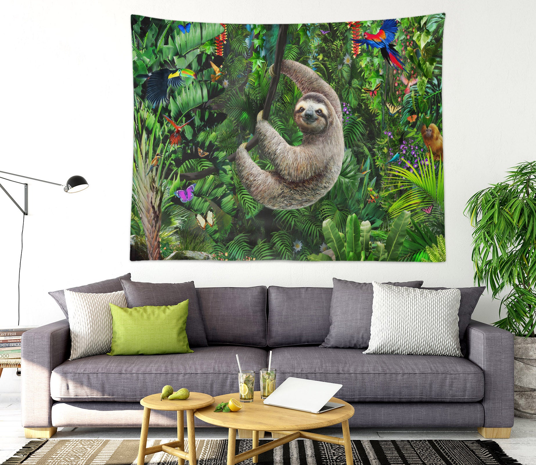 3D Forest Cute Sloth 727 Adrian Chesterman Tapestry Hanging Cloth Hang