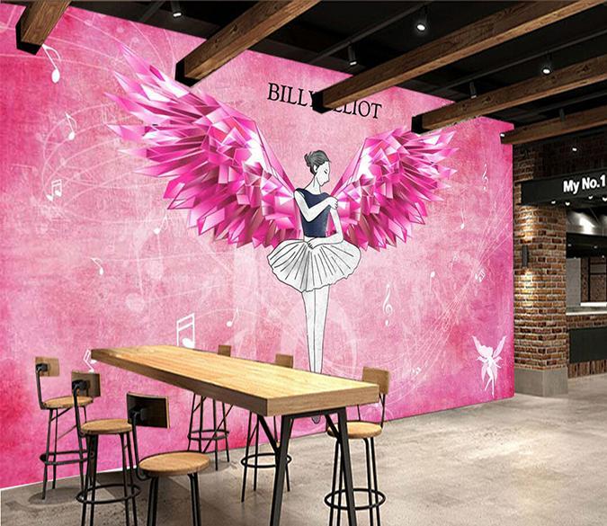 3D Pink Wings 590 Wall Murals Wallpaper AJ Wallpaper 2 