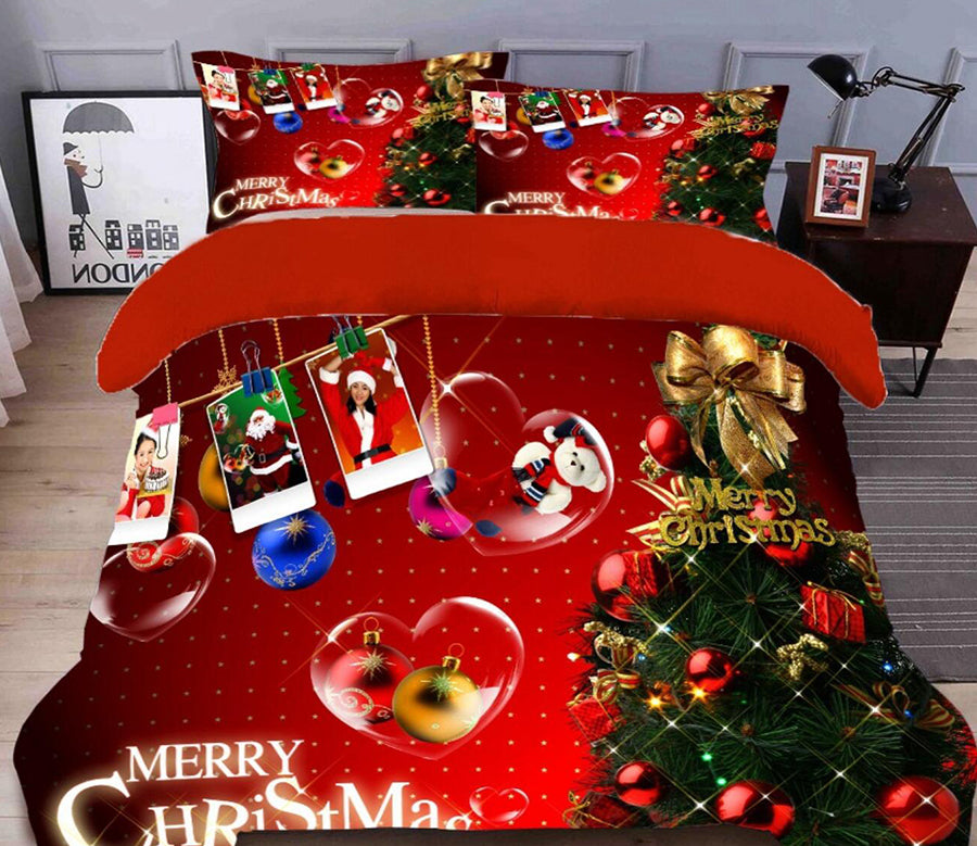 3D Christmas Tree Photo Folder 31226 Christmas Quilt Duvet Cover Xmas Bed Pillowcases