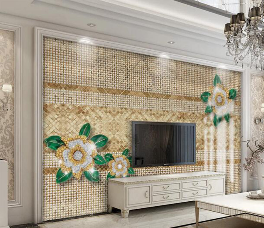 3D Leaf Jewelry WC1241 Wall Murals