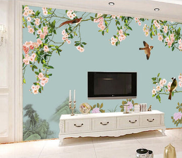 3D Flower Bird WC201 Wall Murals