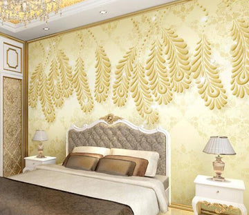 3D Golden Leaves WG81 Wall Murals Wallpaper AJ Wallpaper 2 