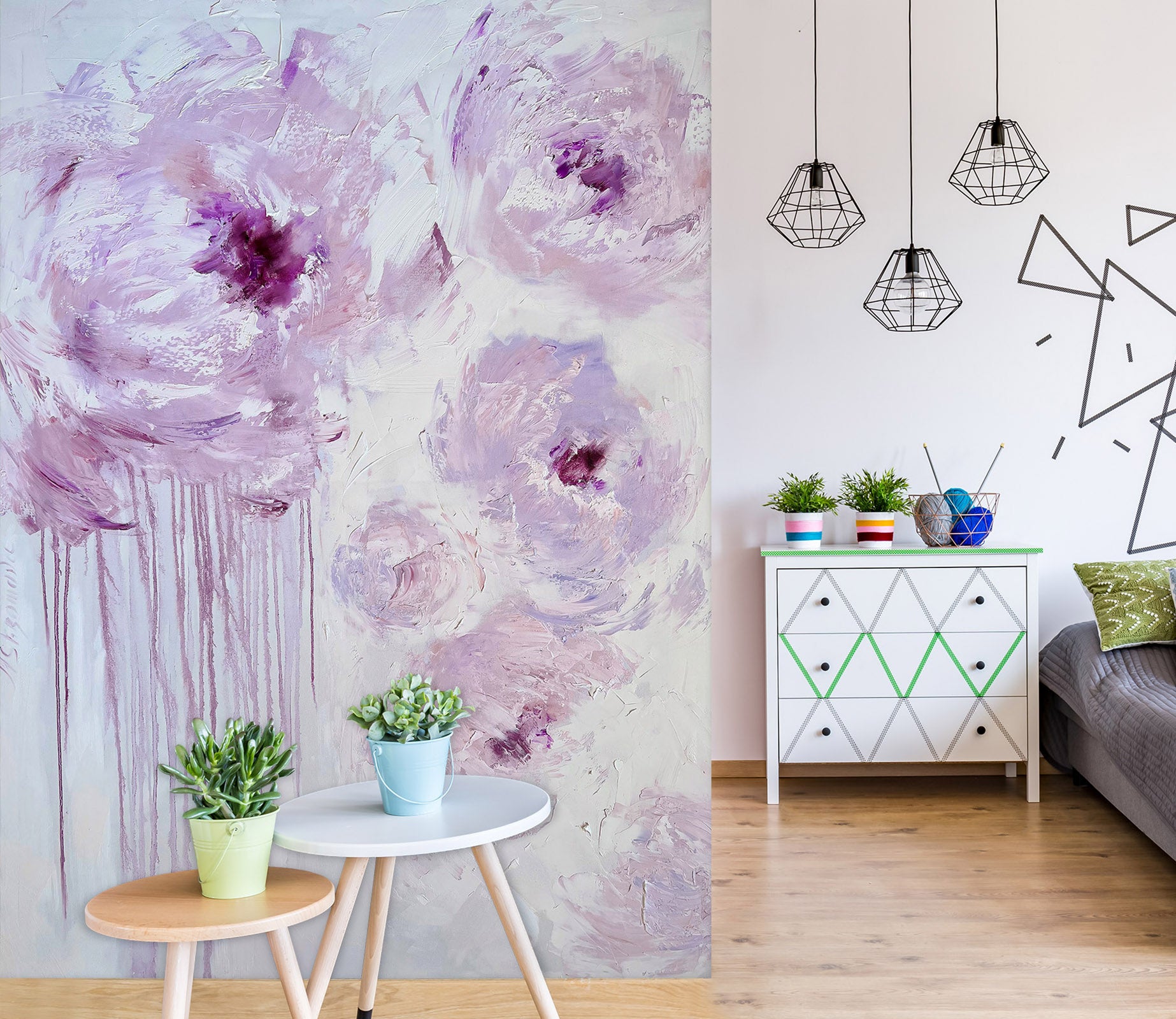 3D Pink Watercolor Flowers 2625 Skromova Marina Wall Mural Wall Murals