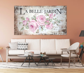 3D Pink Rose Branch 071 Debi Coules Wall Sticker