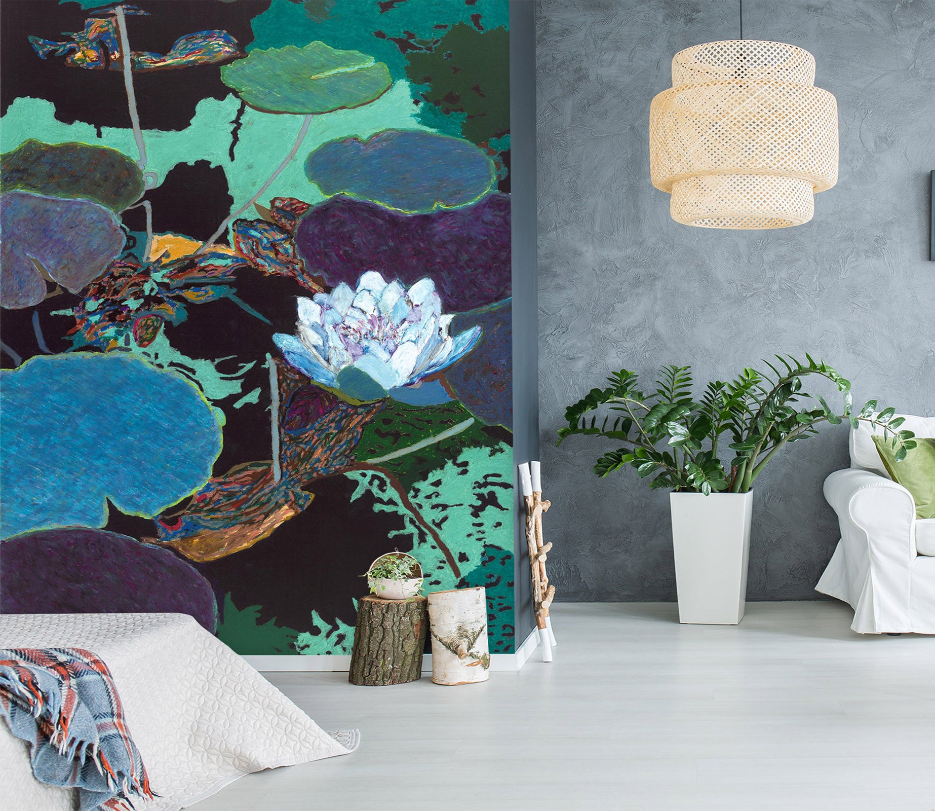 3D White Lotus 262 Allan P. Friedlander Wall Mural Wall Murals