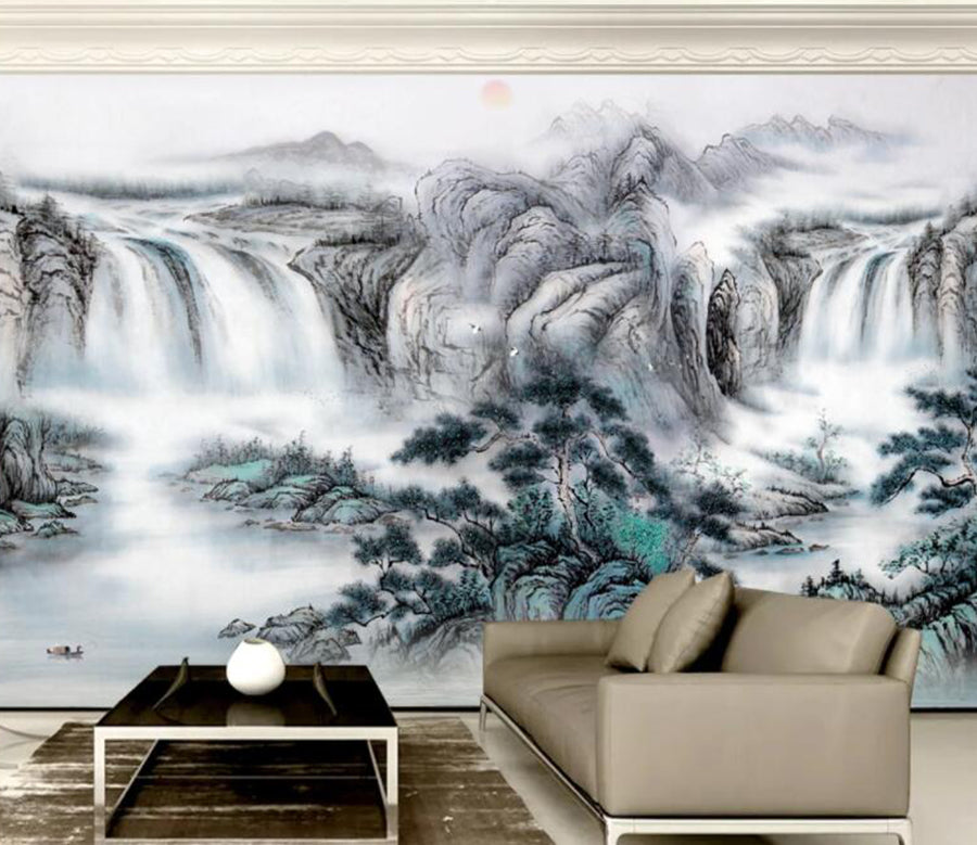 3D Nature Waterfall WC1595 Wall Murals