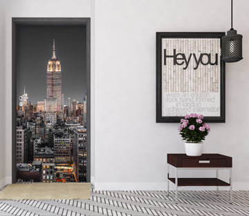 3D Night High Building 101156 Assaf Frank Door Mural