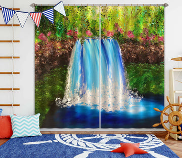 3D Blue Waterfall 416 Skromova Marina Curtain Curtains Drapes