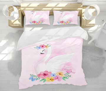 3D Flower Swan 63236 Bed Pillowcases Quilt