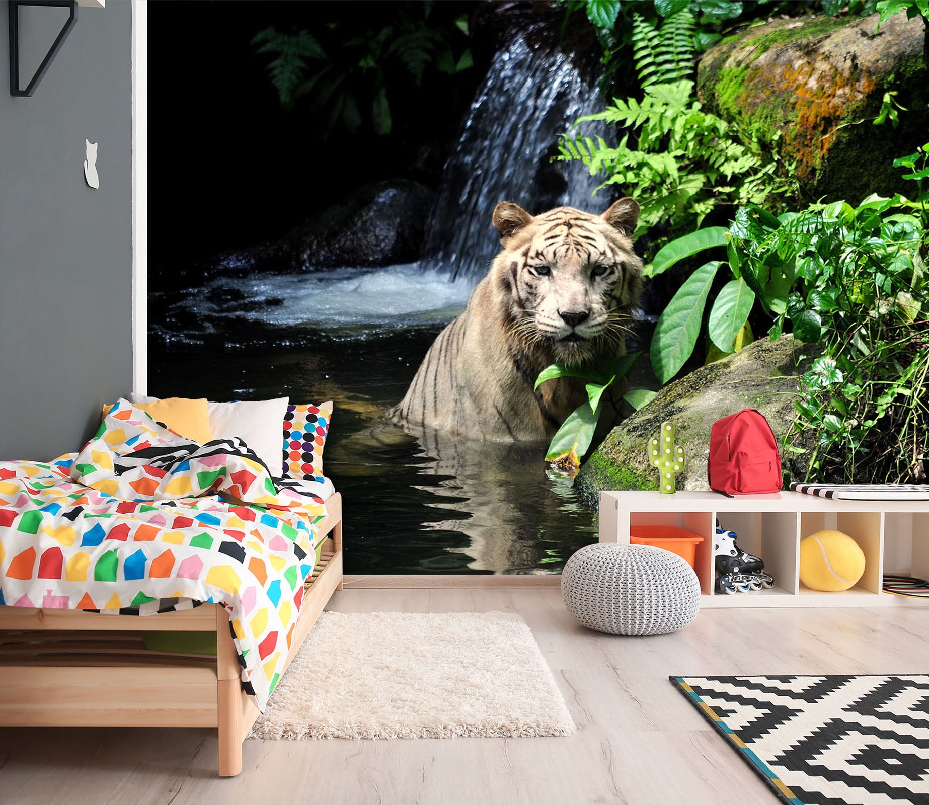 3D Tiger River 202 Wall Murals