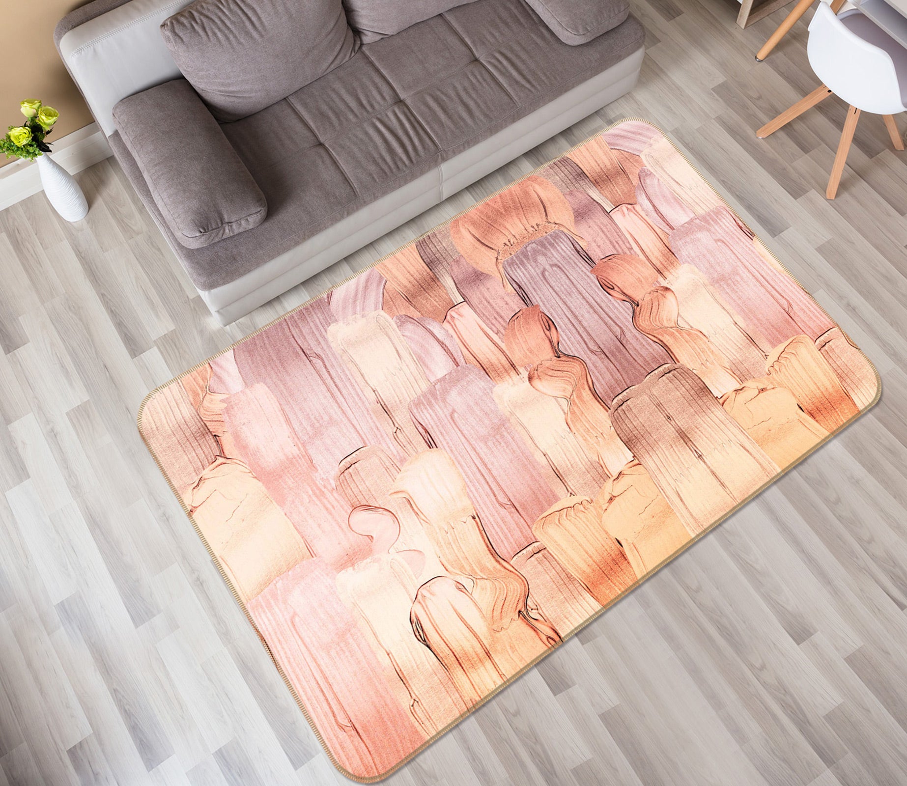 3D Pink Paint 056 Uta Naumann Rug Non Slip Rug Mat