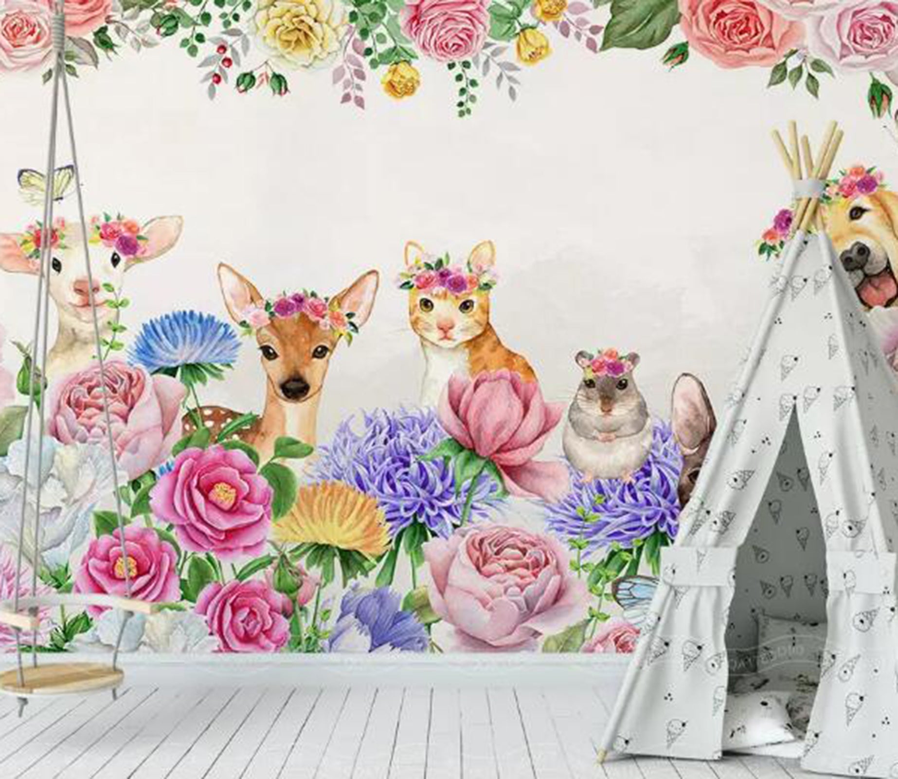 3D Flower Animal WG13 Wall Murals Wallpaper AJ Wallpaper 2 