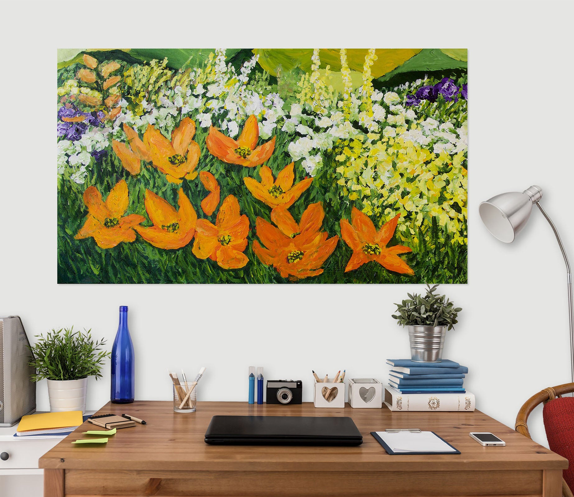 3D Colored Flowers 219 Allan P. Friedlander Wall Sticker