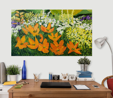 3D Colored Flowers 219 Allan P. Friedlander Wall Sticker