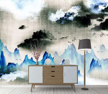 3D Blue Mountain WC2040 Wall Murals