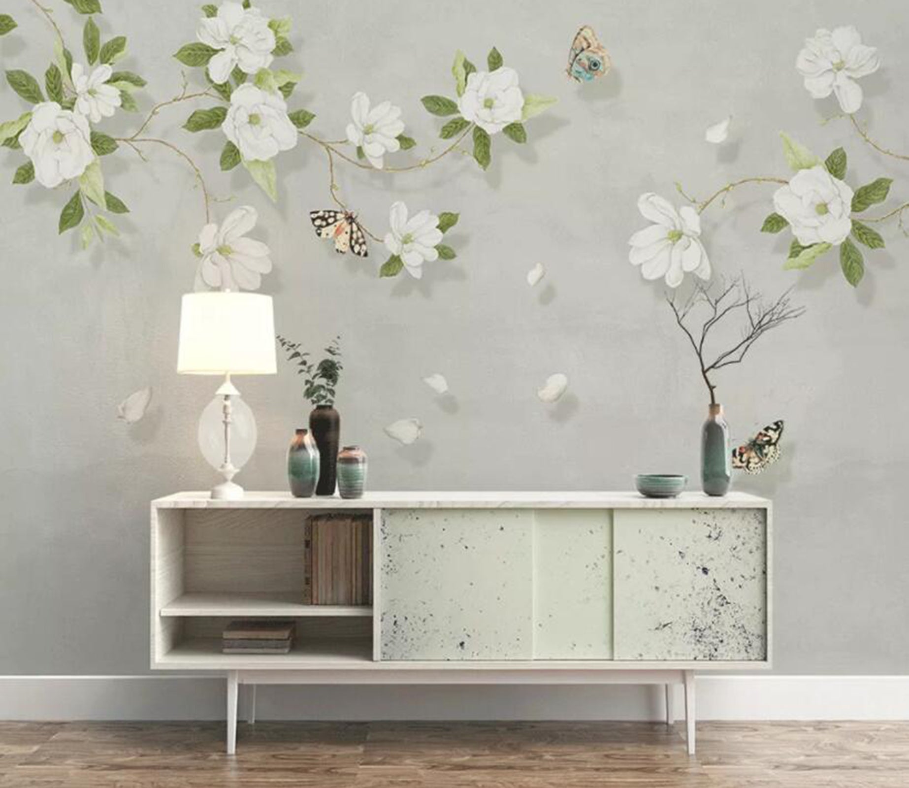 3D Flower Butterfly WC64 Wall Murals Wallpaper AJ Wallpaper 2 