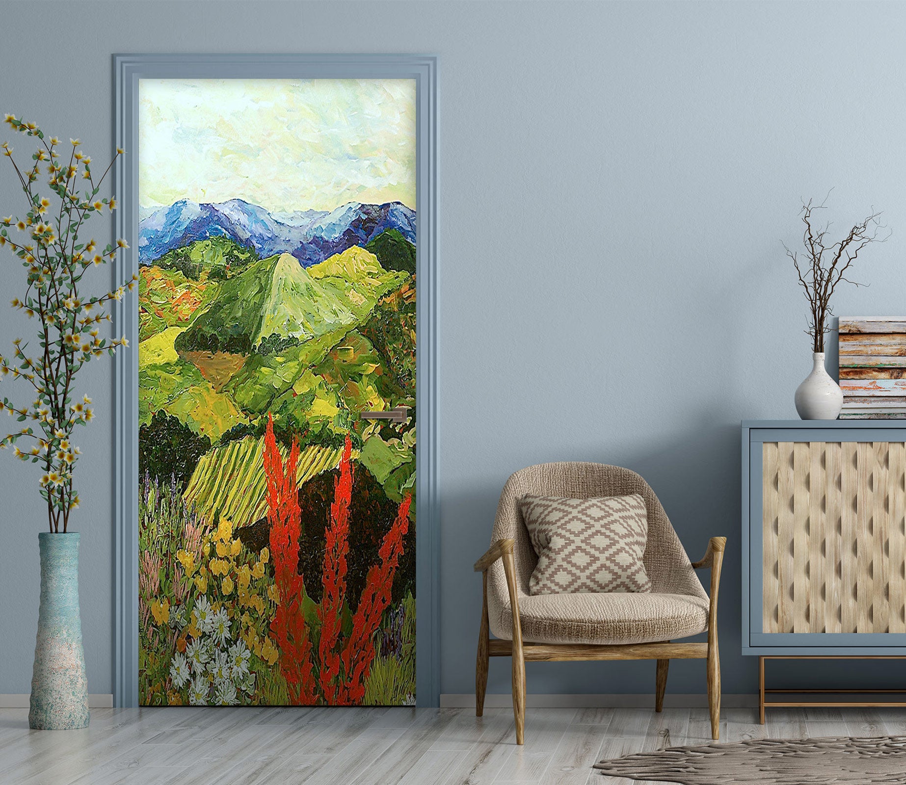 3D Hillside Meadow 9340 Allan P. Friedlander Door Mural