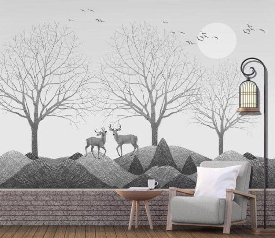 3D Hillside Fawn WC2493 Wall Murals