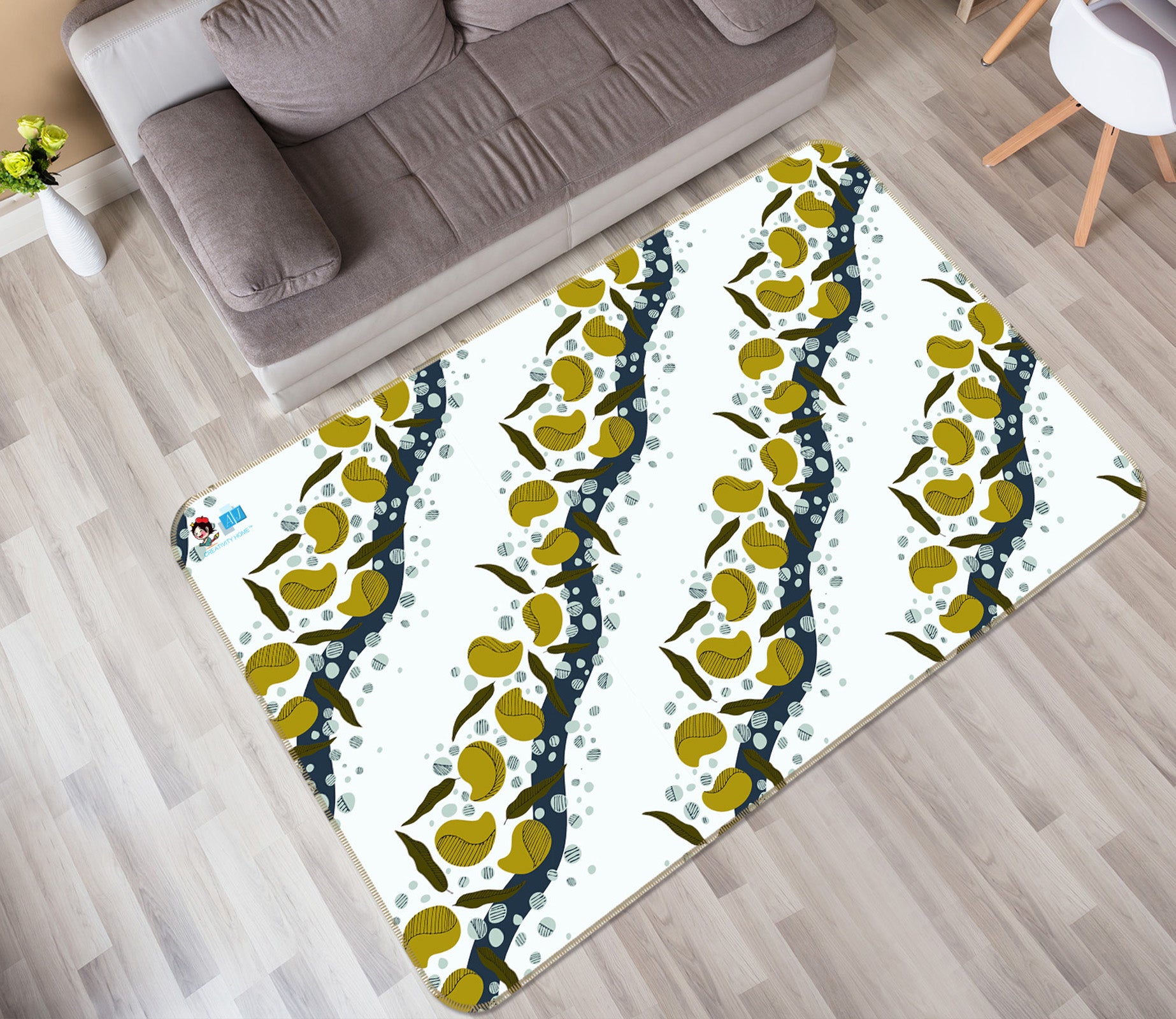 3D Green Beans Pattern 107125 Kashmira Jayaprakash Rug Non Slip Rug Mat