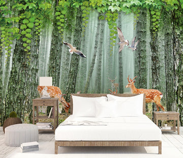 3D Sika Deer Pigeon WC1542 Wall Murals