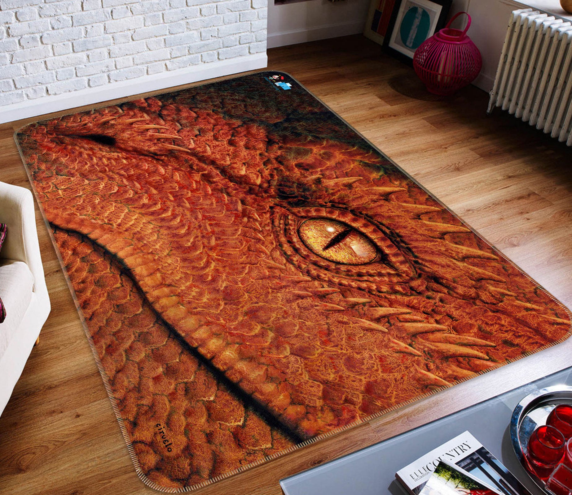 3D Dragon Eye 5174 Ciruelo Rug Non Slip Rug Mat