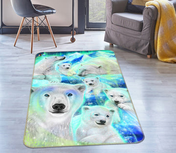 3D White Polar Bear 8534 Sheena Pike Rug Non Slip Rug Mat