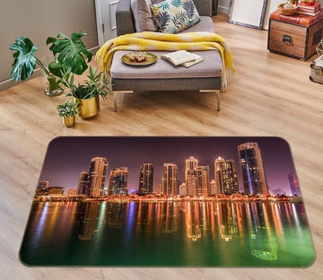 3D City Night 1073 Marco Carmassi Rug Non Slip Rug Mat