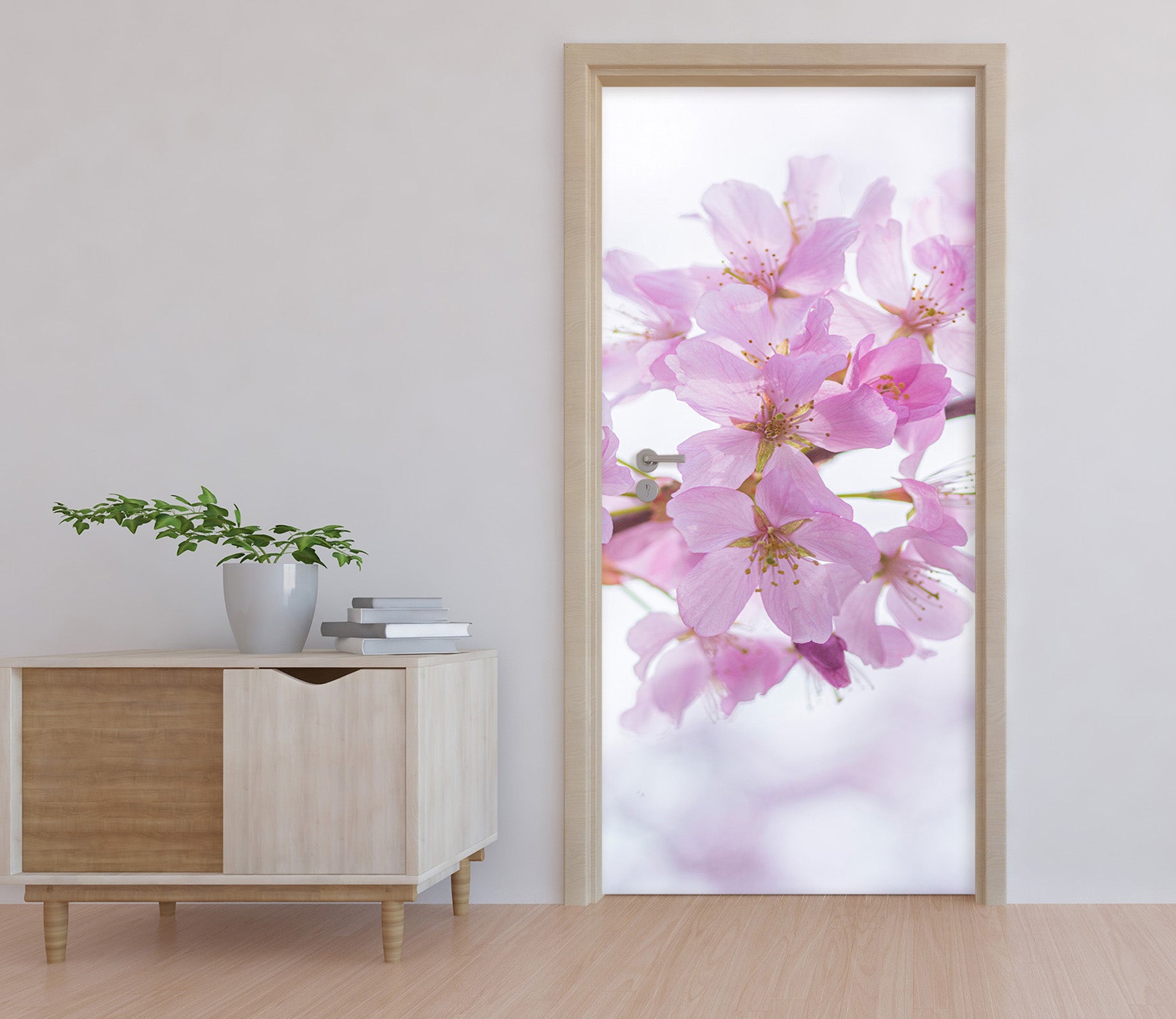 3D Pink Flowers 106182 Assaf Frank Door Mural