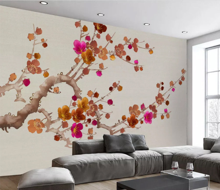 3D Red Plum 2031 Wall Murals