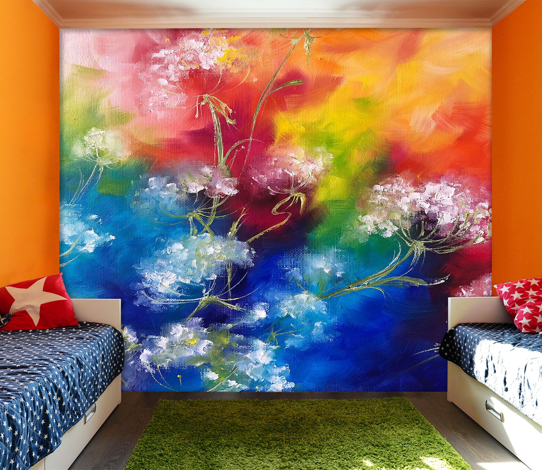 3D Colorful Flower 246 Skromova Marina Wall Mural Wall Murals