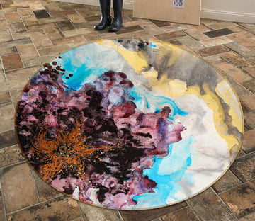 3D Watercolor Texture 867 Skromova Marina Rug Round Non Slip Rug Mat