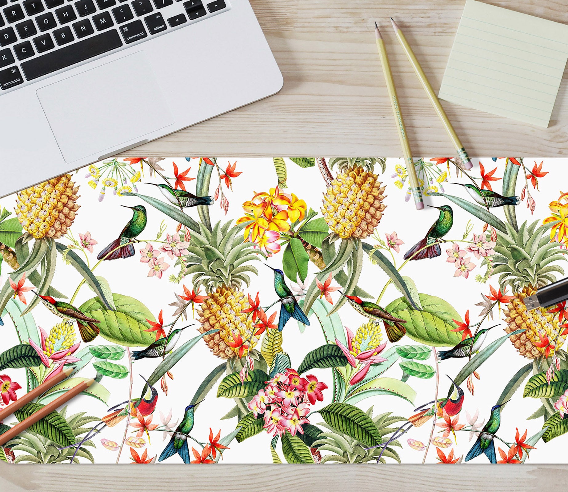 3D Pineapple Leaves Pattern 120198 Uta Naumann Desk Mat