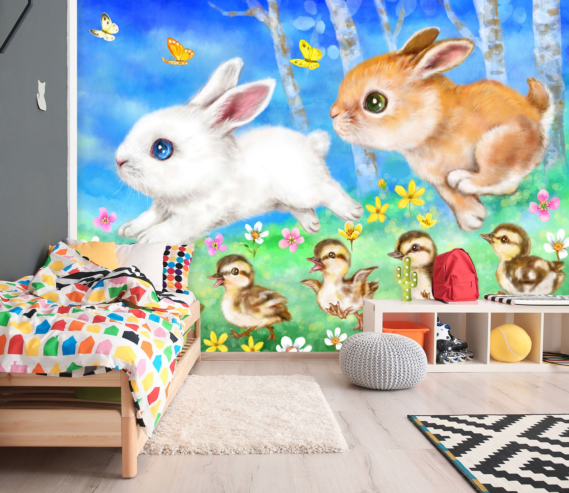 3D Rabbit Duck 5514 Kayomi Harai Wall Mural Wall Murals