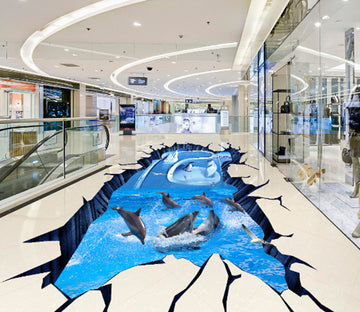 3D Sea Dolphin 272 Floor Mural  Wallpaper Murals Rug & Mat Print Epoxy waterproof bath floor